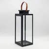 Dekovita, Laterne Metall Schwarz - Henkel Braun 16x16x42cm Produktbild-Vorschau 2