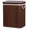 Panier à linge, 3 compartiments, bambou, marron, 100 L, Voir les images du produit 1