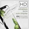 A clear phone case is shown with a phone inside, displaying a screen with leaves and time. Produktbild-Vorschau
