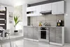 A modern kitchen setting with white and gray cabinets, a stainless steel oven, and a sink. Náhľad obrázku produktu
