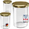 200x WELLGRO Einmachgläser 435ml – Schraubdeckel TO82 gold Produktbild-Vorschau 1