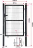A diagram showing the dimensions of a garden gate. Produktbild-Vorschau