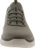 A close-up, front-facing view of a gray Skechers slip-on shoe. Podgląd zdjęcia produktu