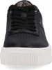A close-up front view of a black sneaker with a white sole. Náhled obrázku produktu