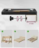 A collage showing a bed tray attached to a bed, with illustrations of different bed types below. Produktbild-Vorschau