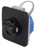 A close-up view of the back of an electrical socket with wiring terminals. Produktbild-Vorschau