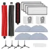 A collection of robotic vacuum cleaner accessories, including brushes, filters, cloths, and dust bags, arranged on a white background. Produktbild-Vorschau