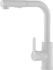 A white kitchen faucet with a pull-out spray head and a single lever handle, shown against a white background. Anteprima dell’immagine prodotto