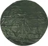 A round, dark green tarp laid flat on a white background. Produktbild-Vorschau