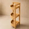 Eckregal aus Bambus für das Badezimmer, 23 x 23 x 61 cm Produktbild-Vorschau 5