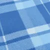 A close-up view of a blue and white plaid fabric. Produktbild-Vorschau