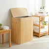 Relaxdays Wäschekorb mit Deckel, Bambus, 150 l, 3 Fächer, Produktbild-Vorschau 3