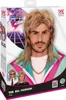 Product packaging for an 80s-themed wig, featuring a model wearing the wig and a retro graphic background. Anteprima dell’immagine prodotto