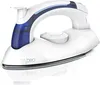 A white and blue travel iron is displayed against a white background. Podgląd zdjęcia produktu