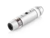 A silver electric salt and pepper grinder with a clear middle section showing peppercorns, set against a white background. Anteprima dell’immagine prodotto