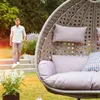 HOME DELUXE - Polyrattan Hängesessel TWIN Grau - 145x74x126 Produktbild-Vorschau 4