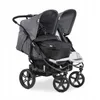 A Hauck Roadster Duo SLX double stroller in grey and silver, shown from the front-left. Produktbild-Vorschau
