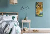 Wohnzimmer-Bild Leinwand Uhr 30x60 Gemälde Baum Blätter Produktbild-Vorschau 4