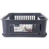 A gray plastic dish rack with a separate tray. Produktbild-Vorschau