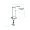 Technical drawing of a bathroom faucet with dimensions. Náhled obrázku produktu