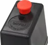 Close-up of a black pressure switch with a red button on top, set against a white background. Podgląd zdjęcia produktu