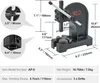 A diagram of an arbor press with dimensions and specifications. Podgląd zdjęcia produktu