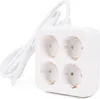 A white power strip with four outlets and a white power cord is shown against a white background. Produktbild-Vorschau