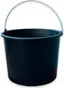 A black bucket with a metal handle, isolated on a white background. Voir les images du produit