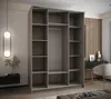 An empty wardrobe with shelves and a hanging rod, set in a modern bedroom. Produktbild-Vorschau