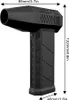A black electronic air duster with dimensions indicated. Náhled obrázku produktu