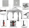 Diagram showing features of a pop-up garden gazebo. Produktbild-Vorschau