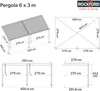 Rockford Pergola an der Wand Aluminium 6 x 3 m mit Produktbild-Vorschau 4