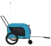 vidaXL Remorque pour vélo Chiens Bleu et Noir Tissu Oxford Voir les images du produit 5