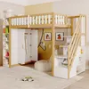 A child's loft bed with integrated wardrobe and shelving, set up in a room. Anteprima dell’immagine prodotto