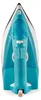 Top-down view of a blue and white steam iron. Produktbild-Vorschau