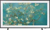 A Samsung Frame TV displaying a painting of a flowering tree against a teal background. Podgląd zdjęcia produktu