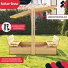 KOTARBAU® Sandkasten mit Dach 120x120 cm Holz mit Abdeckung Produktbild-Vorschau 2