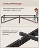 An illustration showing the assembly of a bed frame, with a person demonstrating a step. Produktbild-Vorschau