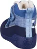 A close-up, rear view of a blue and navy children's winter boot. Anteprima dell’immagine prodotto
