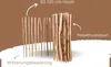 Two sections of a wooden fence are shown against a brown and white background, with text overlays indicating features and product name. Produktbild-Vorschau