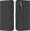 A black flip case for a smartphone is shown from the front and back. Náhled obrázku produktu