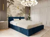A bedroom with a bed, nightstand, and wardrobe. Produktbild-Vorschau