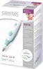 The image shows the packaging of a Sanitas SMA 36 manicure and pedicure set. The packaging is predominantly white with teal accents and features an image of the product itself, along with descriptive text and a picture of a woman's face. Voir les images du produit
