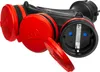 A close-up view of a black and red electrical splitter with its protective covers open. Anteprima dell’immagine prodotto