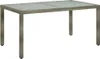 Gartentisch 150x90x75 cm Hartglas und Poly Rattan Grau Produktbild-Vorschau 1