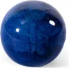 A close-up studio shot of a blue ceramic garden ball. Produktbild-Vorschau