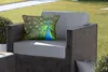MuchoWow® Outdoor Kissen - Pfau - Federn - Muster - Blau - Produktbild-Vorschau 5