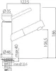 Technical drawing of a faucet with dimensions. Produktbild-Vorschau