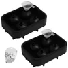 2er Set Silikon Eiswürfelform Totenkopf Eiswürfelbehälter Produktbild-Vorschau 1