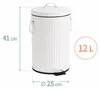 Relaxdays Vuilnisbak, 12 liter, voor keuken of badkamer, Productafbeelding-voorbeeld 4